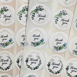 40 Small Thank You Stickers! (Quarter Size)